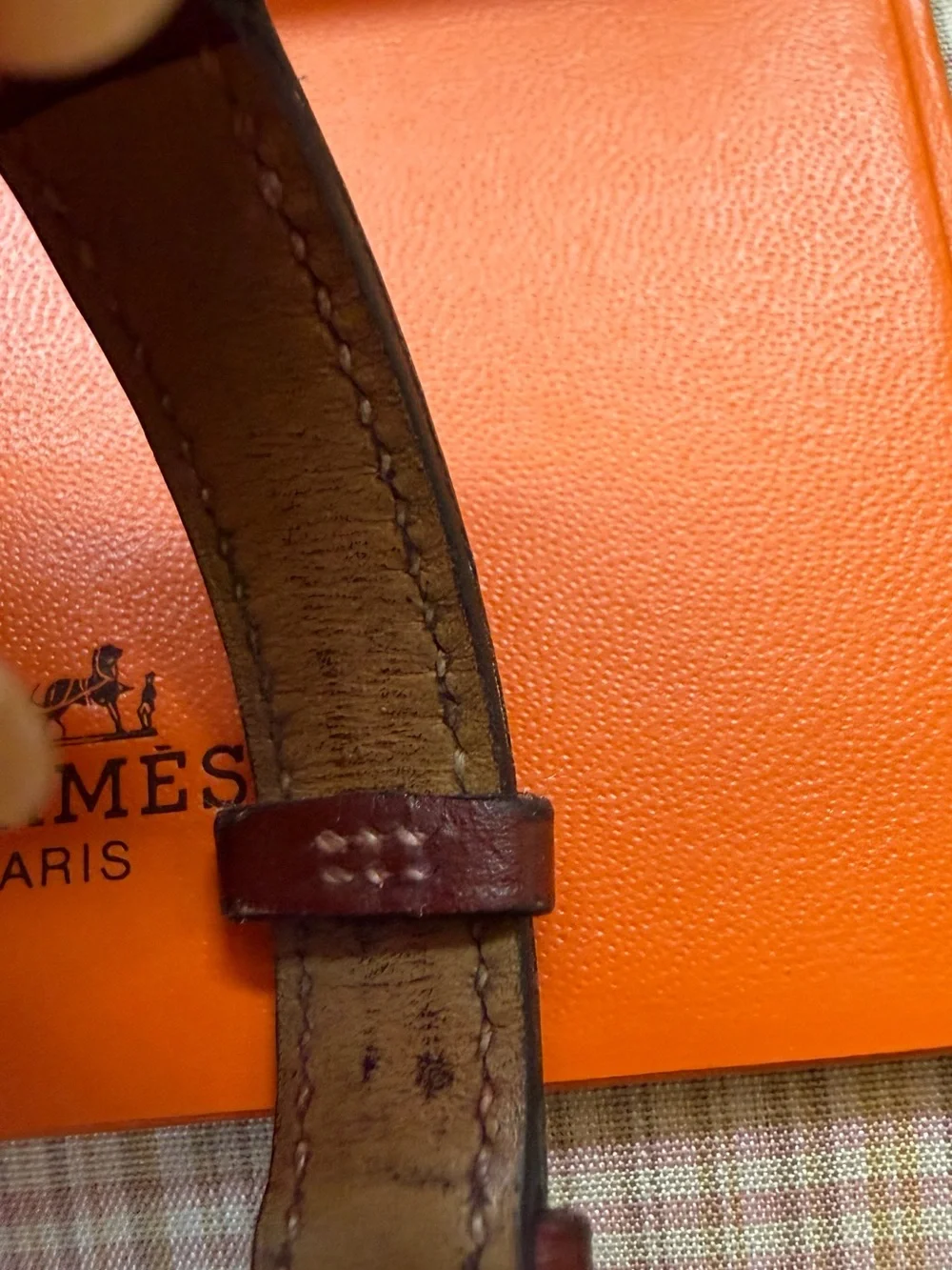 Hermès Silver Dial Women's Watch with Brown Leather Strap